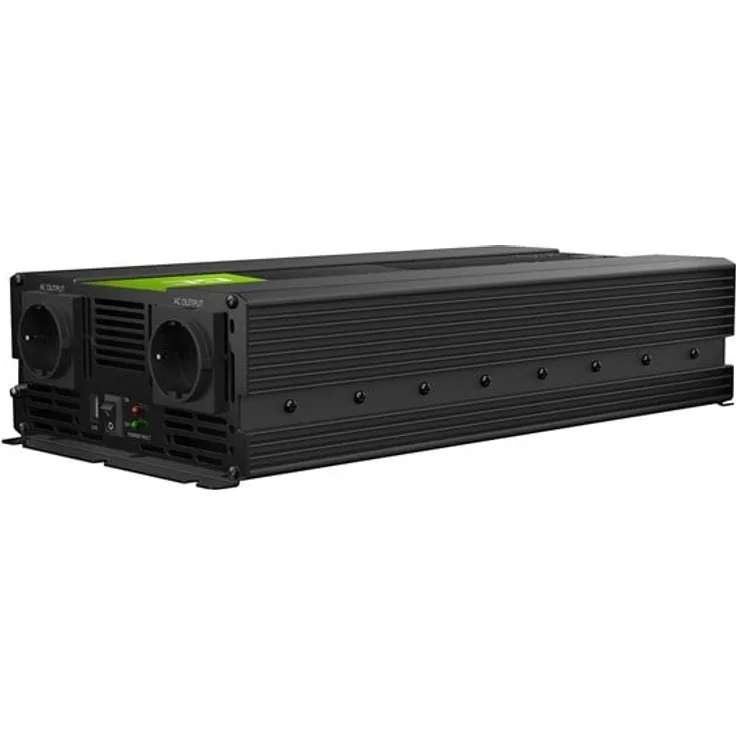 Green Cell INV15, 12V zu 230V Spannungswandler, 3000W Dauerleistung, 6000W Spitzenlast, Schwarz, für empfindliche Elektronik