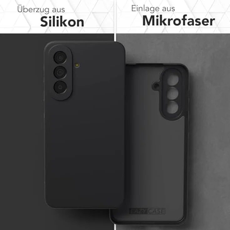 EAZY CASE Silikonhülle für Galaxy A57, stoßfeste Schutzhülle mit Kameraschutz, mattschwarz, dünn und kratzresistent, kompatibel mit kabellosem Laden – Bild 3