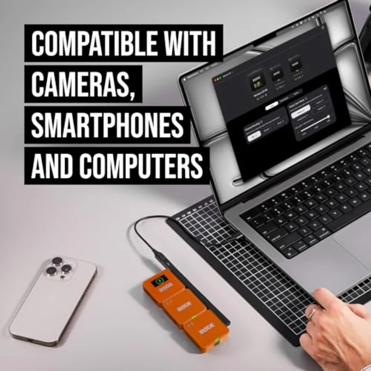RØDE Wireless GO (Gen 3), Kompaktmikrofon mit 32-Bit Float Aufnahme, automatischer Pegelregelung und 2,4 GHz digitaler Übertragung, orange – Bild 6