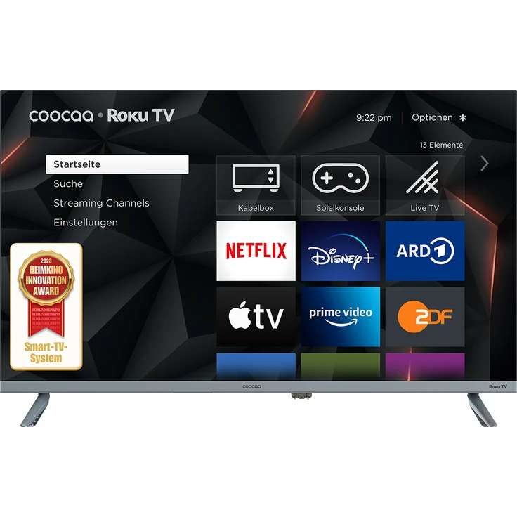 Coocaa 55R5G, 55 Zoll 4K ROKU LED-TV mit integriertem Equalizer und Smartphone-Fernbedienung