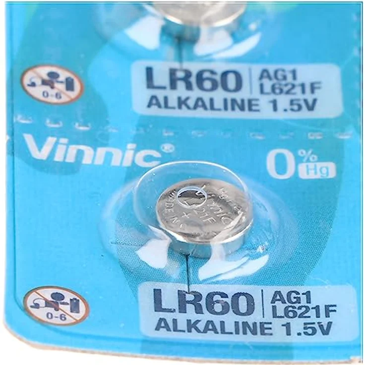 VINNIC 10 Stück AG1 Alkaline-Einweg-Batterie, sehr lange Lagerfähig bis zu 5 Jahren, 6,8x6 Knopfzelle – Bild 3