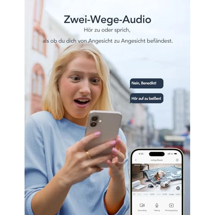 GNCC 2K Überwachungskamera Innen, 360° Kamera mit Infrarot-Nachtsicht, 2-Wege-Audio und Cloud-Speicher, 4er-Pack – Bild 4