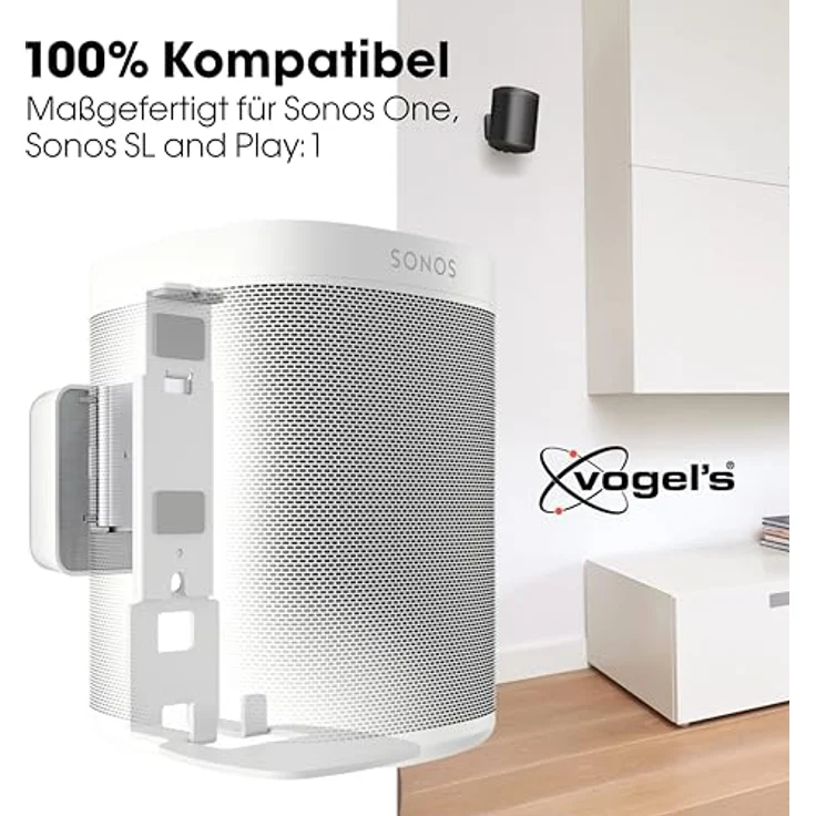 Vogel's Lautsprecher Wandhalterung SOUND 4201 für SONOS ONE & PLAY:1 weiß – Bild 3
