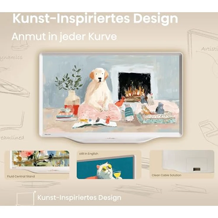 Hisense 32S5Q Deco TV, 80cm (32 Zoll) FHD QLED, HDR10, Dolby Atmos, Morandi-Weiß, Kunst-Inspiriertes Design, WiFi, HDMI, DTS Virtual:X – Bild 4