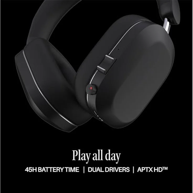 Defunc Mondo Over-Ear kabellose Kopfhörer mit optionalem Kabel, 45 Stunden aktive Spielzeit, Bluetooth, Dual-ENC-Mikrofone und Treiber, Schwarz – Bild 3