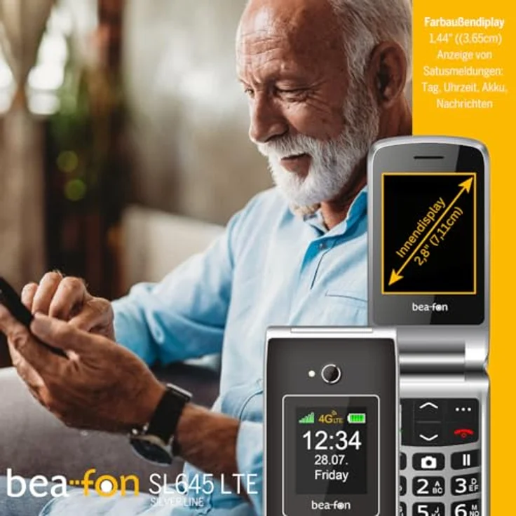Beafon SL645 4G Smartphone, 2,8 Zoll TFT Display, 1,3 MP Kamera, Single SIM, Schwarz/Silber – Bild 3