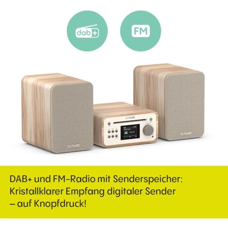 PURE Classic Stereo Mini, Kompaktanlage in Baumwolle Weiß mit DAB+/FM-Radio, CD-Player, Bluetooth 5.3 und 40 Watt Lautsprechern – Bild 5