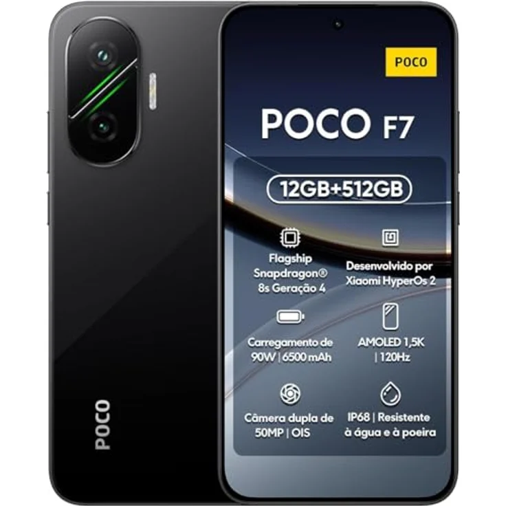 Xiaomi Poco F7 (512 GB, Black, 6.83", Dual SIM, 5G), Smartphone, Schwarz – Bild 1