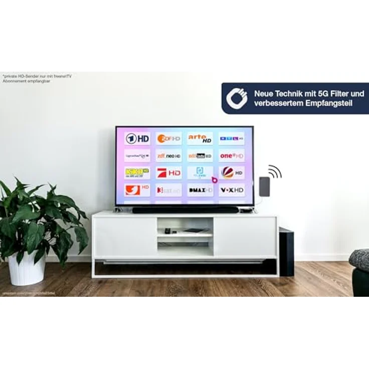 Oehlbach Scope Vision 5G, Zimmerantenne mit 5G Filter und Verstärker, hohe Reichweite, kompakte Bauart, DVB-T2 – Bild 4