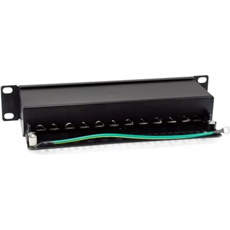 Equip 326623 12-Port Cat.6A geschirmtes Patchpanel, 10" (1HE), RJ45, bis zu 500 MHz, Schwarz – Bild 2
