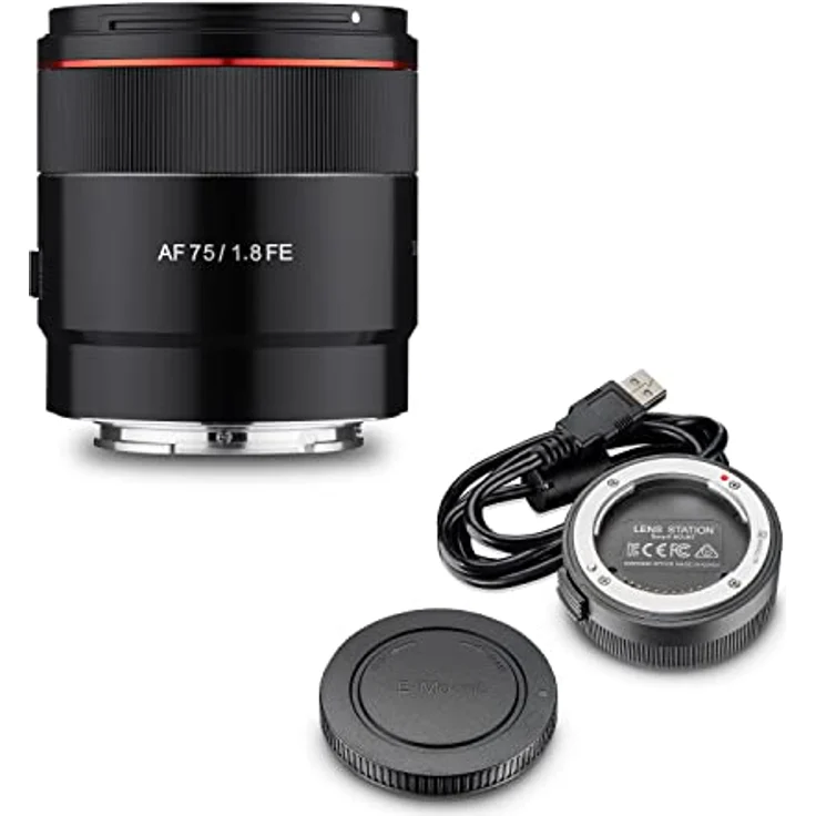 Samyang AF 75mm F1.8 FE Portrait Objektiv Set mit Lens Station – Autofokus, Vollformat/APS-C, kompatibel mit Sony E Mount für A9 II A7 III A7C II A7C R A6600, kompakt und lichtstark – Bild 3