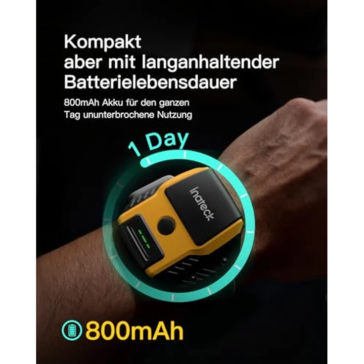 Inateck Nano 370, Kabelloser 2D Barcode Scanner im Armbanduhr-Stil, Ergonomisches Design, Sprachsteuerung, Bluetooth und USB-C, kompatibel mit Windows/Android/macOS/iOS – Bild 5