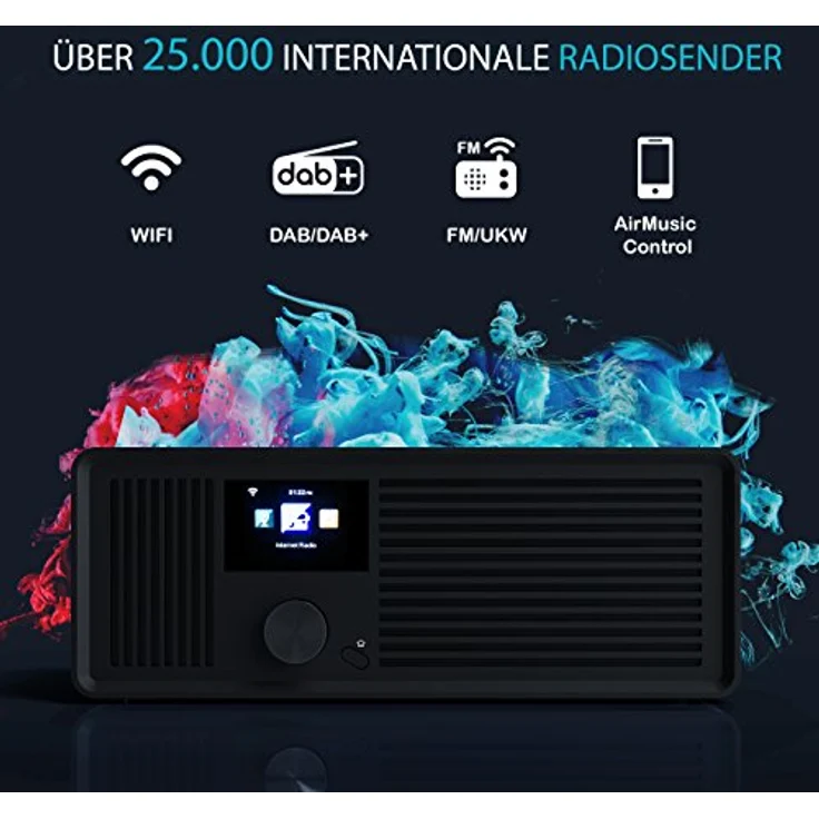 sky vision DAB 70 IR – Stereo DAB Plus Radio, WLAN Internet Radio (DAB+, FM UKW, Radio WLAN-fähig, mit AUX-Anschluss Plus Kabel, Digital Radio Wecker, mit Fernbedienung), schwarz – Bild 7