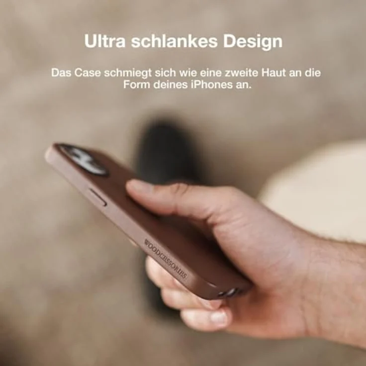 Woodcessories - Leder Case, Handyhülle kompatibel mit iPhone 15 Plus Hülle braun - Nachhaltig aus Aloe Vera Pflanzen – Bild 4