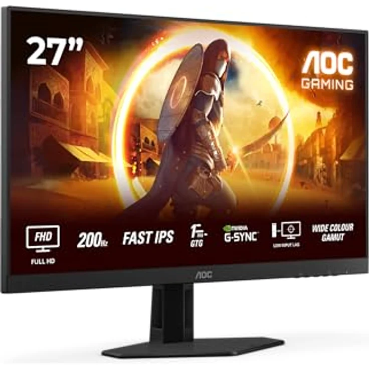 AOC Gaming 27G4HRE, 27 Zoll Full HD Monitor mit 200 Hz, 1 ms Reaktionszeit, G-Sync kompatibel, HDR10, schwarz-rot – Bild 1