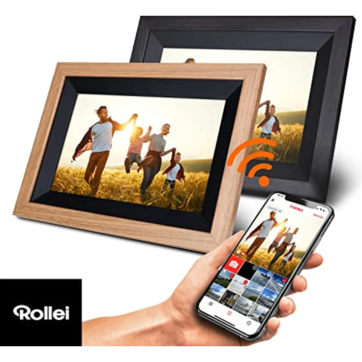 Rollei Smart Frame WiFi 105 in braunen Holz. 10.1 Zoll digitaler Bilderrahmen mit WiFi-Funktion zur Wiedergabe Ihrer Fotos und Videos mit Ton. - Preisvergleich – Bild 2