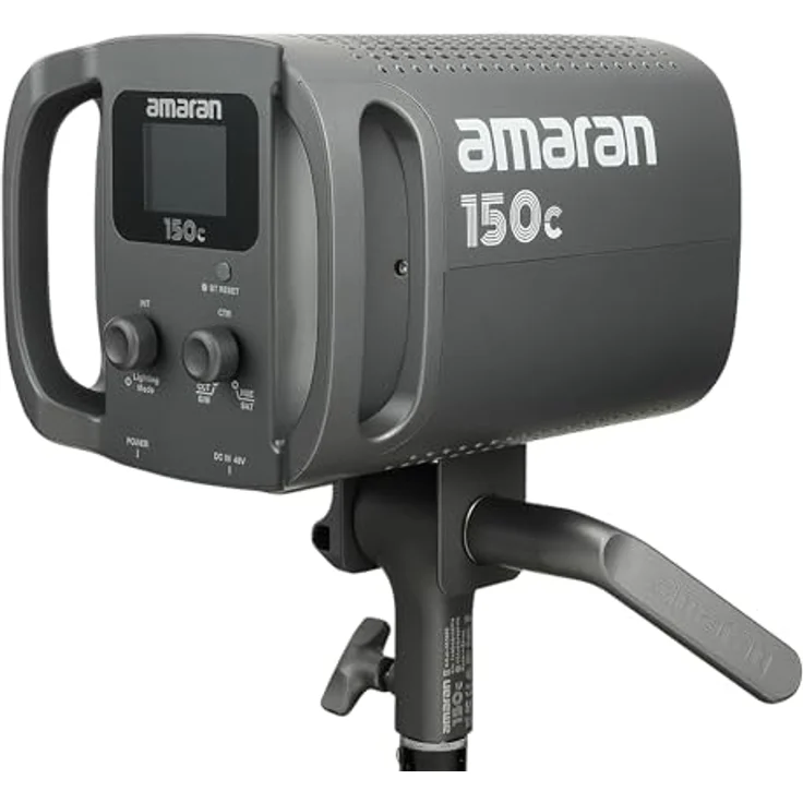 Amaran 150c (EU) Grey, 150W RGBWW LED-Punktstrahler mit Bowens Mount, 2500K-7500K Farbtemperatur, stufenlos dimmbar, 9 FX-Effekte, integrierte Schirmhalterung – Bild 4