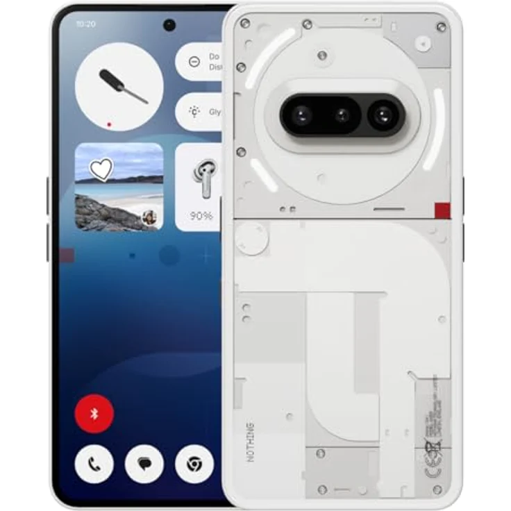 Nothing Phone (3a) 128 GB - Handy mit 32-MP-Frontkamera, 30-facher Ultra-Zoom, 50 W Schnellladefunktion und 6,77 Zoll Flexibles FHD+ AMOLED-Display - Weiß – Bild 1