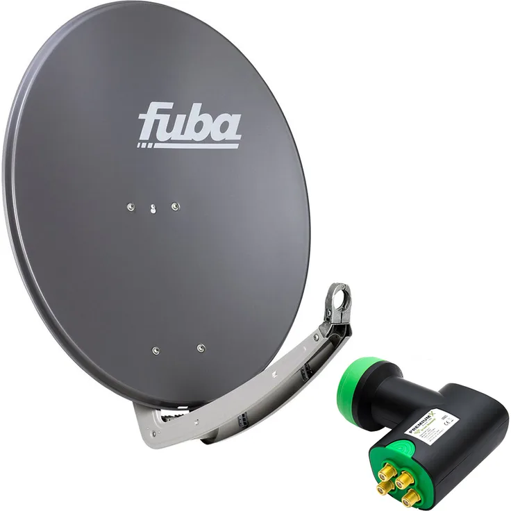 Fuba DAA 780 A PremiumX Green Diamond Quad LNB GDQS, 4K UHD, anthrazit, für 4 Teilnehmer, extrem wetterfest
