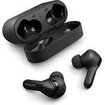 Philips Audio True Wireless Kopfhörer IPX5 Spritzwasser-/Schweißresistent, Bis Zu 26 Stunden Wiedergabe Mit Portabler USB-C Ladetasche, TAT3217BK/00, Schwarz, Einheitsgröße