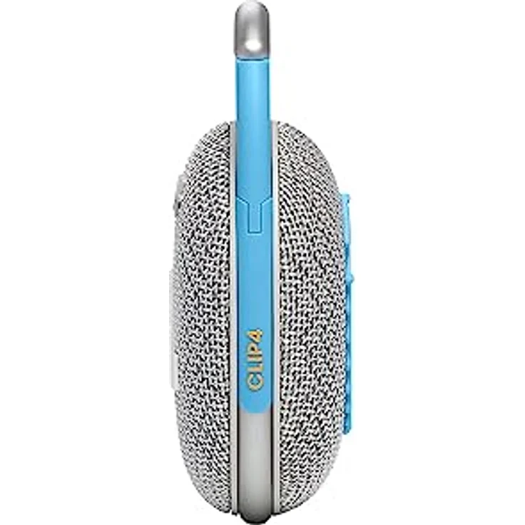JBL Clip 4 Eco Bluetooth Lautsprecher aus recyceltem Material in Weiß – Wasserdichte, tragbare Musikbox mit praktischem Karabiner – Bis zu 10 Stunden kabelloses Musik Streaming – Bild 4