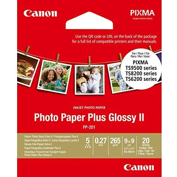Canon PP-201 Glossy II Fotopapier Plus glänzend 89x89mm 265g-m² - 20 Blatt (2311B070) – Bild 4