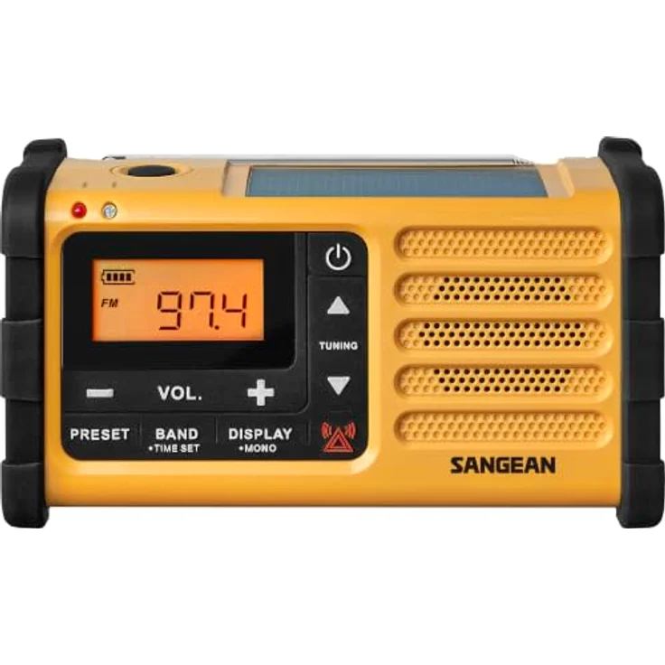 Sangean MMR-88, Hybrid Radio AM/FM/DAB+ mit Taschenlampe, wiederaufladbar, Solarpanel, schwarz-gelb – Bild 2