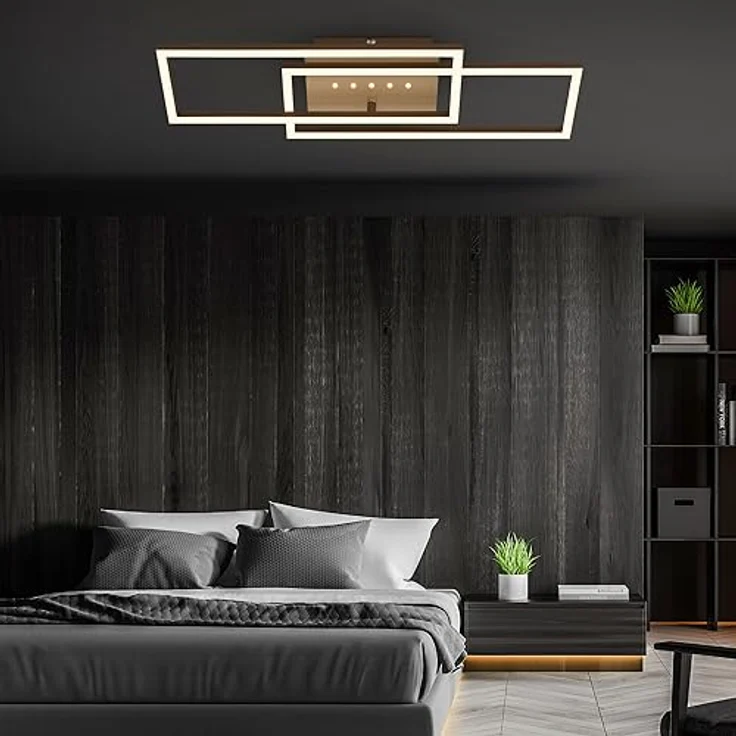 BRILONER - LED Deckenlampe mit kleinen LED-Dots, warmweißes Licht, schwenkbare Deckenleuchte Braun-Gold, 28W mit Speicherfunktion – Bild 5