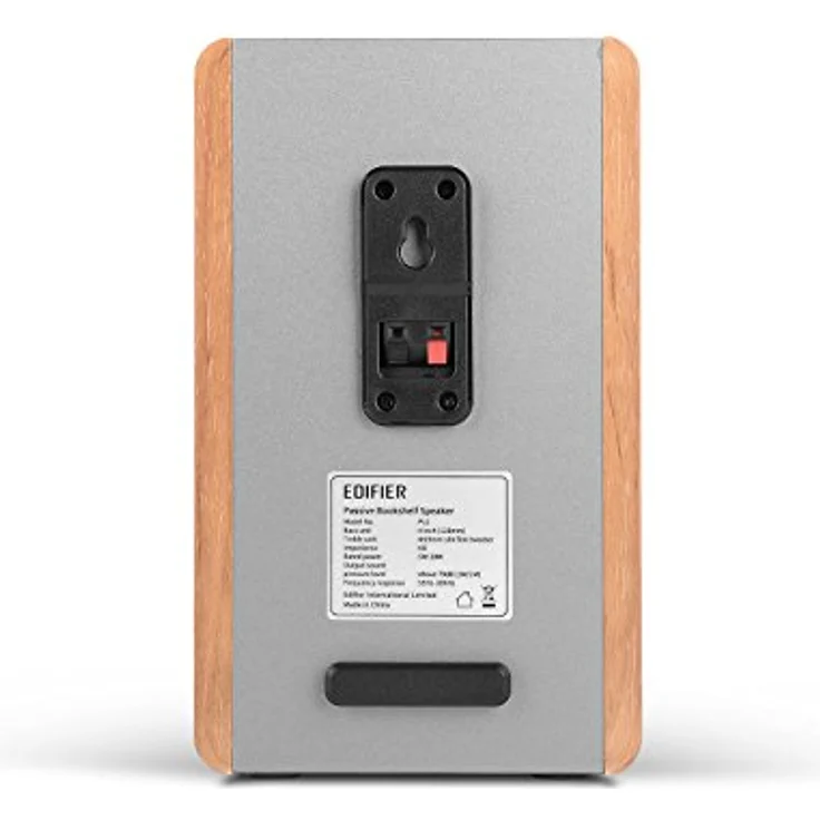 Edifier P12 Passives Regallautsprecher-Set mit integrierter Wandhalterung, holz Regallautsprecher - 20 Watt - grau, Holz – Bild 3