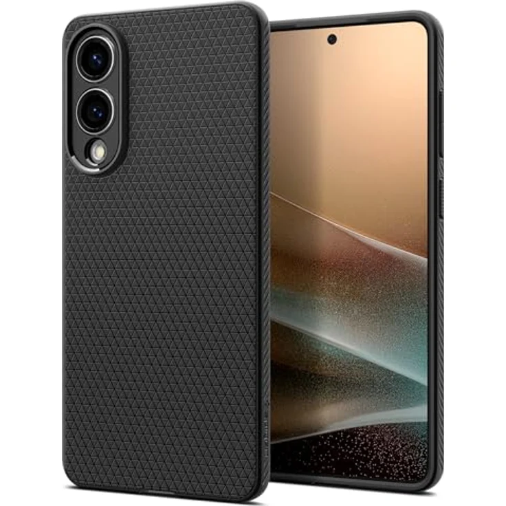 Spigen Liquid Air Hülle für Samsung Galaxy S25 Edge, TPU mit Air Cushion Technologie und Displayrand-Schutz, Schwarz – Bild 1