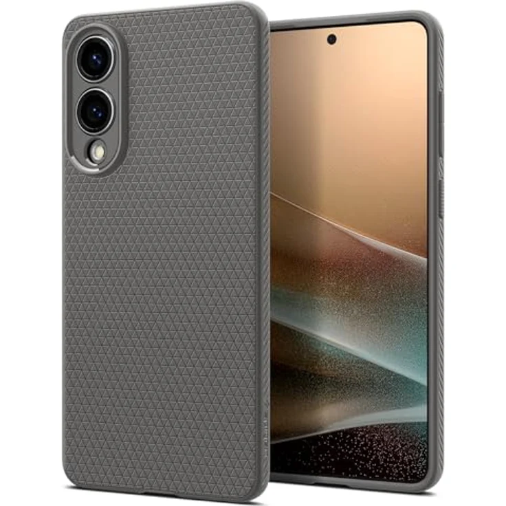 Spigen Liquid Air Hülle Kompatibel mit Samsung Galaxy S25 Edge, TPU Schutz mit Air Cushion Technologie, Marble Gray – Bild 1