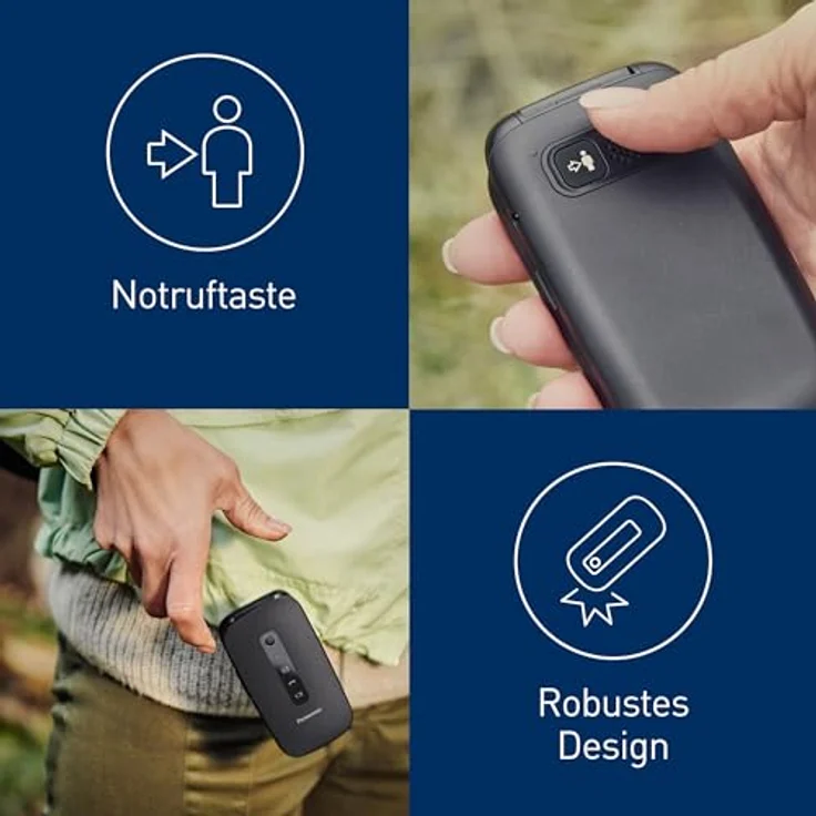 Panasonic KX-TU550EXB 4G Essentials Clamshell Handy für Senioren, 1,2 MP Kamera, Seniorentelefon mit großem 2,8 Zoll Display, 300 Stunden Standby-Zeit, Schwarz – Bild 5