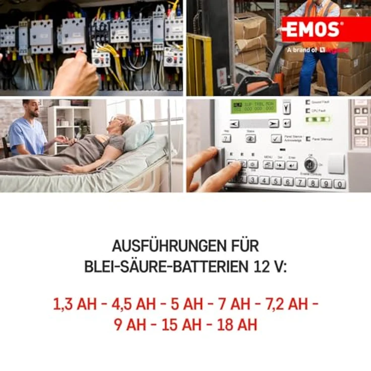 EMOS Wartungsfreier Bleiakku 12V 9Ah AGM Batterie Faston 6,3mm Anschluss für USV-Geräte 151x65x94 mm – Bild 3