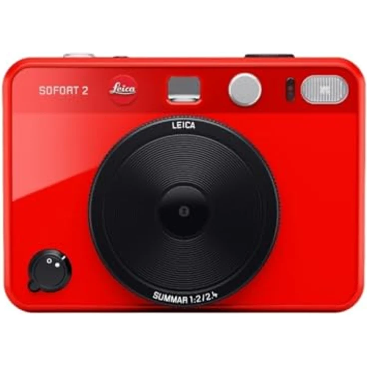 Leica Sofort 2 Sofortbildkamera mit LCD-Display, 2 Auslösern, 10 Objektiveffekten und Unterstützung der Leica FOTOS App (Rot) – Bild 1