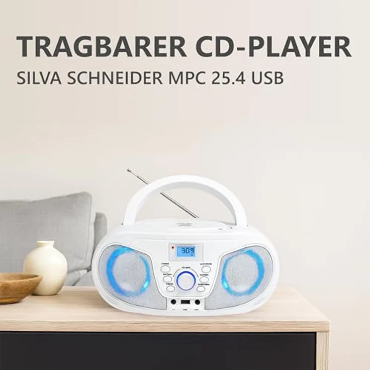 Silva 210721 Schneider MPC 25.4, Microanlage mit USB, Radio, CD- und MP3-Wiedergabe, weiß – Bild 5