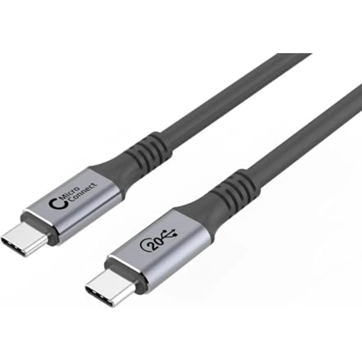 MicroConnect USB-C-Kabel 4 m, 100 W, 20 Gbit/s, USB 3.2 Gen 2, Schwarz – Bild 1