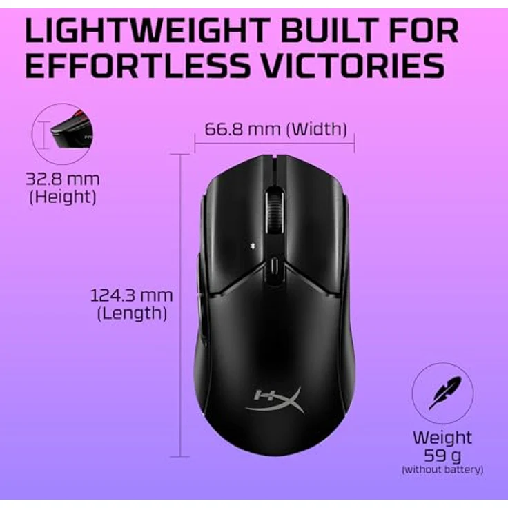 HyperX Pulsefire Haste Core 2 Black Wrls. Maus, 12.000 DPI, leichte Konstruktion – Bild 3