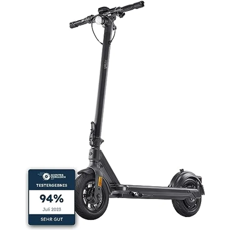 VMAX E-Scooter VX2 PRO GT-B | 500W Motor & 28% Steigfähigkeit | E-Roller Mit Straßenzulassung In D | 130kg max. Belastung | Schwarz