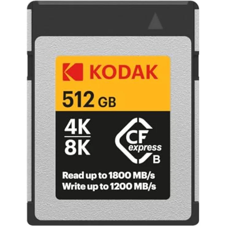 Kodak CFexpress Typ B 512 GB Speicherkarte, 1800 MBps Lesen, 1200 MBps Schreiben, langlebig, vielseitig einsetzbar