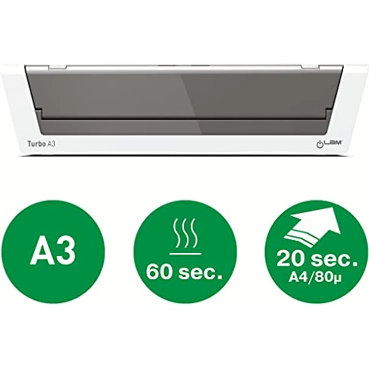 Leitz A3 Laminiergerät, Touch 2 Turbo, Ideal für Büro und Schule, Weiß Hochglanz-Anthrazit, iLam, 75200000 – Bild 2