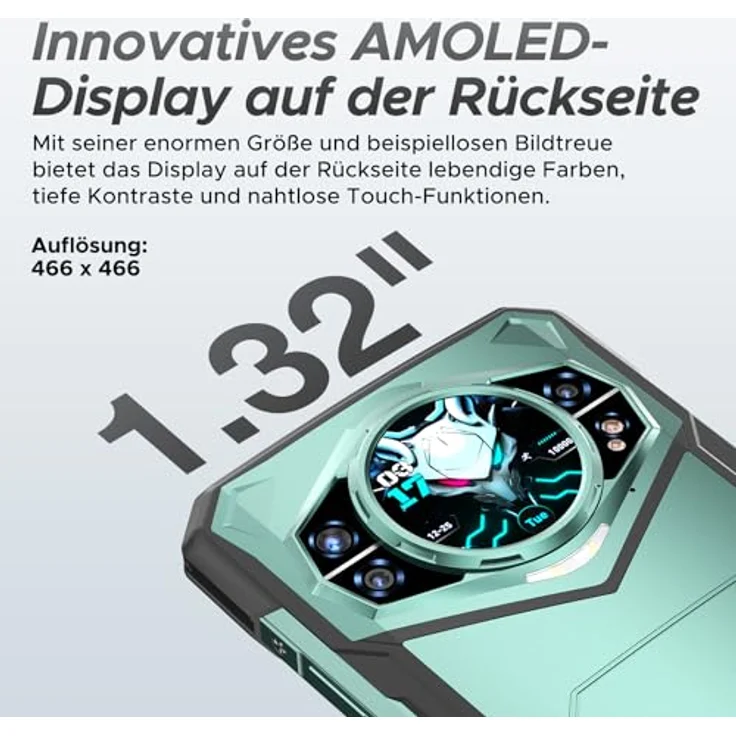 DOOGEE S200 X 5G Outdoor Smartphone, 10100mAh, 6.72 Zoll FHD+ 120Hz, 100MP + 1.32” AMOLED, IP68/69K/NFC/WiFi 6/Face ID, Schwarz – Bild 4