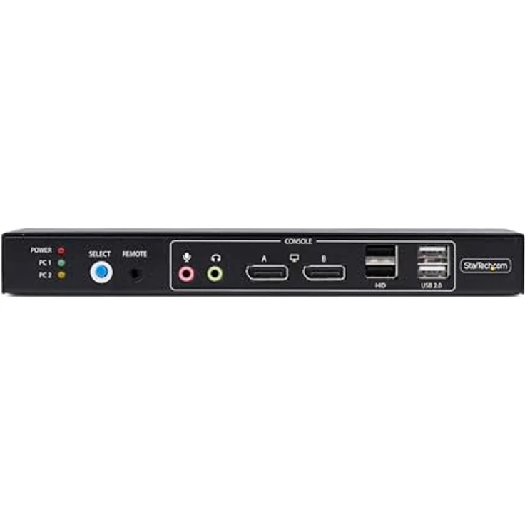 StarTech P2ADD121D KVM Switch, 3840 x 2160 Pixel, 4K Ultra HD, Aluminium-Gehäuse, Schwarz – Bild 4