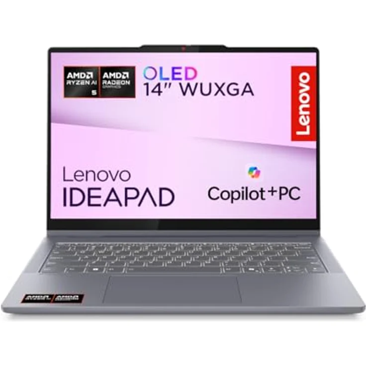 Lenovo IdeaPad 5 2-in-1 AI Laptop, 14" WUXGA Touch Display, AMD Ryzen AI 5 340, 16GB RAM, 512GB SSD, AMD Radeon Grafik, QWERTZ, Luna Grau, 3 Monate Premium Care – Bild 1