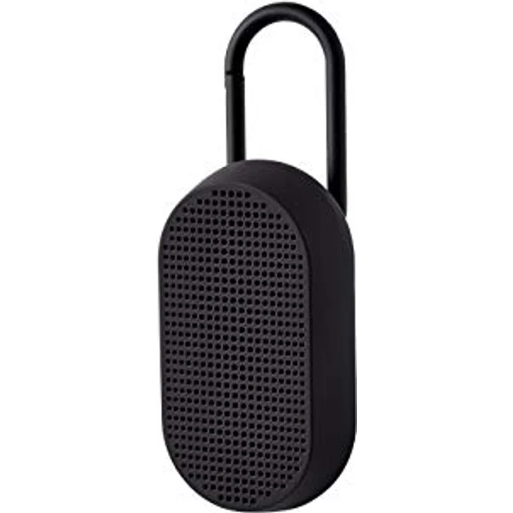 Lexon MINO T Bluetooth-Lautsprecher mit Karabiner, wasserabweisend (Schwarz) – Bild 1