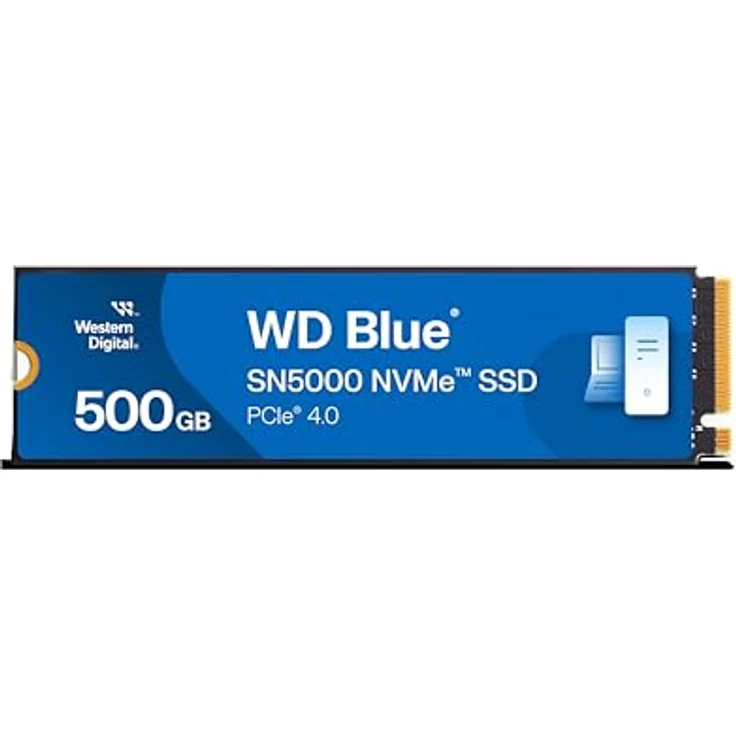 Western Digital WD Blue SN5000 NVMe SSD 500 GB interne SSD (Geschwindigkeiten von bis zu 5.000 MB/s/4.000 MB/s Lesen/Schreiben, 300 TBW, nCache 4.0, Acronis True Image) – Bild 1