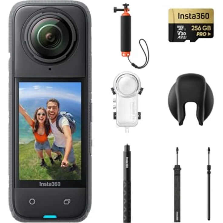 Insta360 X4 Unsichtbares Tauch-Bundle – wasserdichte 8K 360°-Action-Cam, 4K Weitwinkelvideos, Unsichtbarer Selfie-Stick, Abnehmbarer Linsenschutz, 135 min Akkulaufzeit, KI-Bearbeitung, Stabilisierung – Bild 1
