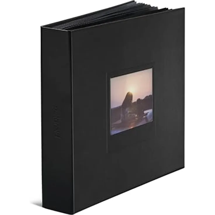 Polaroid Fotoalbum Schwarz, großes Album für i-Type, 600 und SX-70 Sofortfotos, Kapazität 160 Fotos, fingerabdruckfeste mattierte Beschichtung