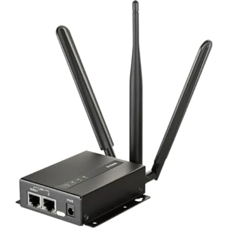 D-Link DWM-313, 4G-WLAN-Router mit Gigabit Ethernet und drei Antennen, Schwarz
