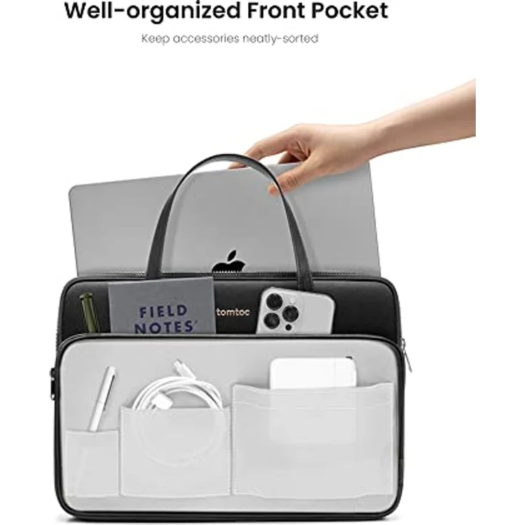 tomtoc 14" Laptoptasche, modern und langlebig, Schwarz – Bild 4