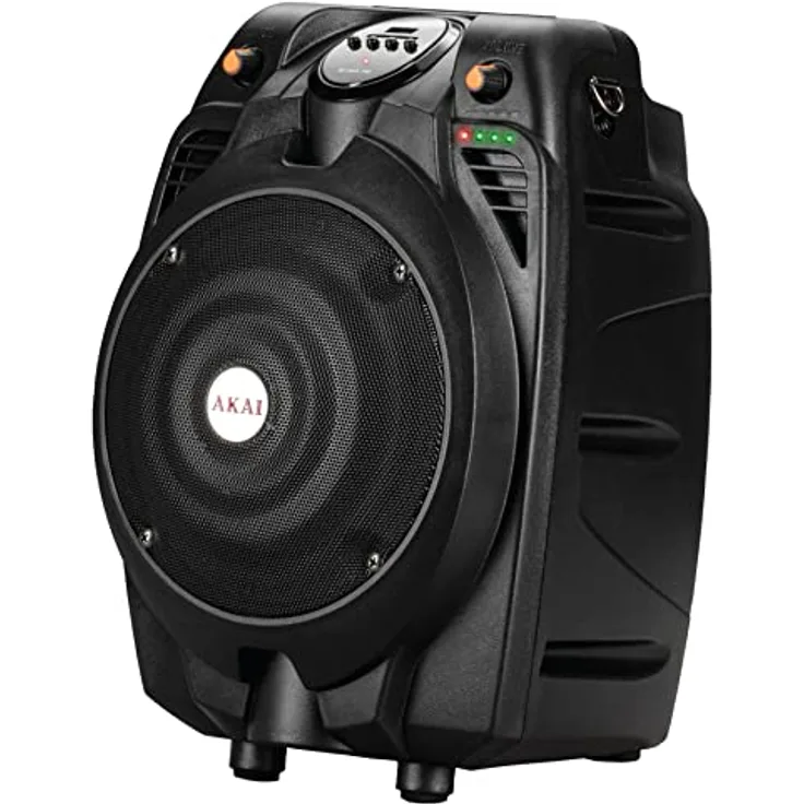 Akai SS02222A-X6, Tragbarer Aktivlautsprecher mit 30 W RMS, Bluetooth, USB/SD-Kartenleser, Mikrofon, schwarz